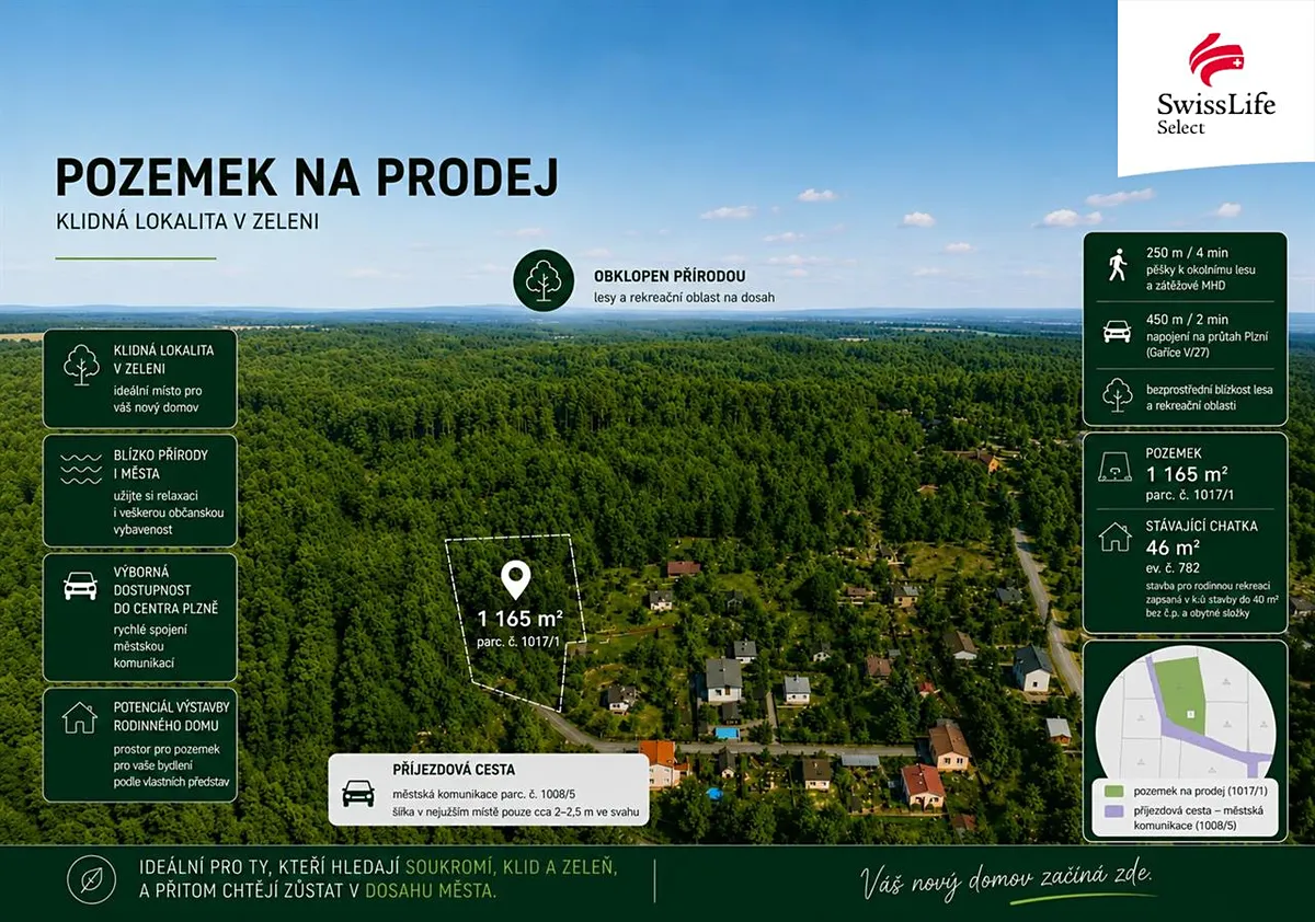 Prodej stavebního pozemku 1165 m²